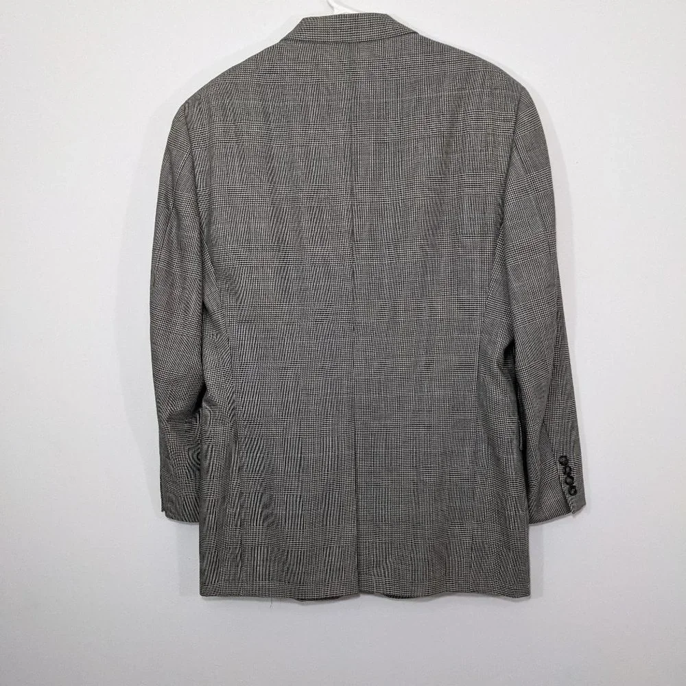 Tommy Hilfiger Mens 40R Wool Blazer Houndstooth Plaid Jacket